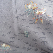 Load image into Gallery viewer, Izumi Komon Supervised Popular Popular Bottled Wide Collar Blue Gray Color Pure Silk Silen One Crest Casual Kimono Star Stim Power 154cm