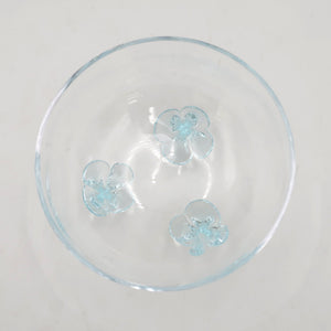 Tableware Sugawara Koi Glass SGHR CAMELLIA Foot glass bowl 13cm salad bowl dessert bowl blue