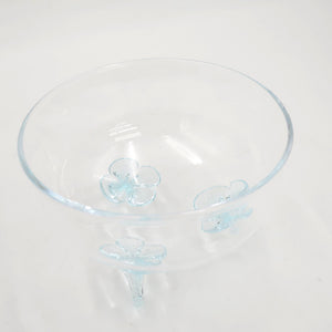 Tableware Sugawara Koi Glass SGHR CAMELLIA Foot glass bowl 13cm salad bowl dessert bowl blue