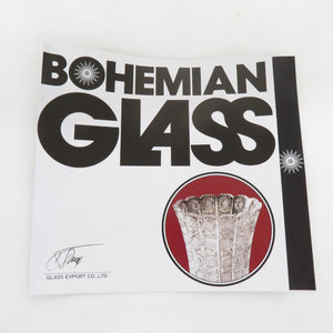 BOHEMIA CRYSTAL Bohemian Clearstal Pair Grass Wood Box Unused