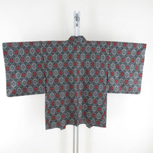 Load image into Gallery viewer, Tsumugi Kimono Ensemble Hanabishi Popular Hanabishi Public Bee Collar Black Gray Pure Silk Casual Tailoring Light 161cm