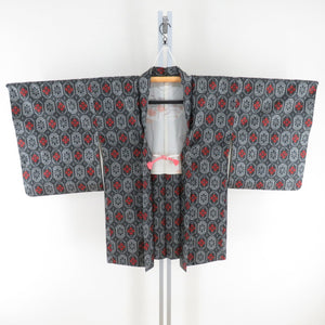 Tsumugi Kimono Ensemble Hanabishi Popular Hanabishi Public Bee Collar Black Gray Pure Silk Casual Tailoring Light 161cm