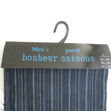 Load image into Gallery viewer, bonheur saisons ボヌールセゾン 浴衣 メンズ 男性用ゆかた Lサイズ 紺色 縞柄 綿麻 しじら織り 夏祭り 花火大会 男物 身丈146cm