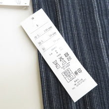 Load image into Gallery viewer, bonheur saisons ボヌールセゾン 浴衣 メンズ 男性用ゆかた Lサイズ 紺色 縞柄 綿麻 しじら織り 夏祭り 花火大会 男物 身丈146cm