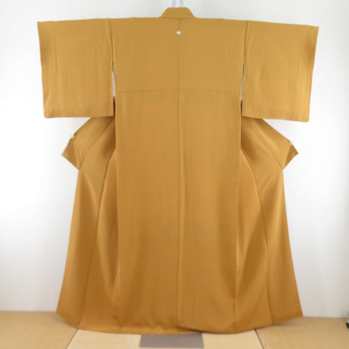 Color Solid Pure Pure Silk Peppy Color Lined Collar One Crest Semi Formal Tailor Railing Kimono 157cm Beautiful goods