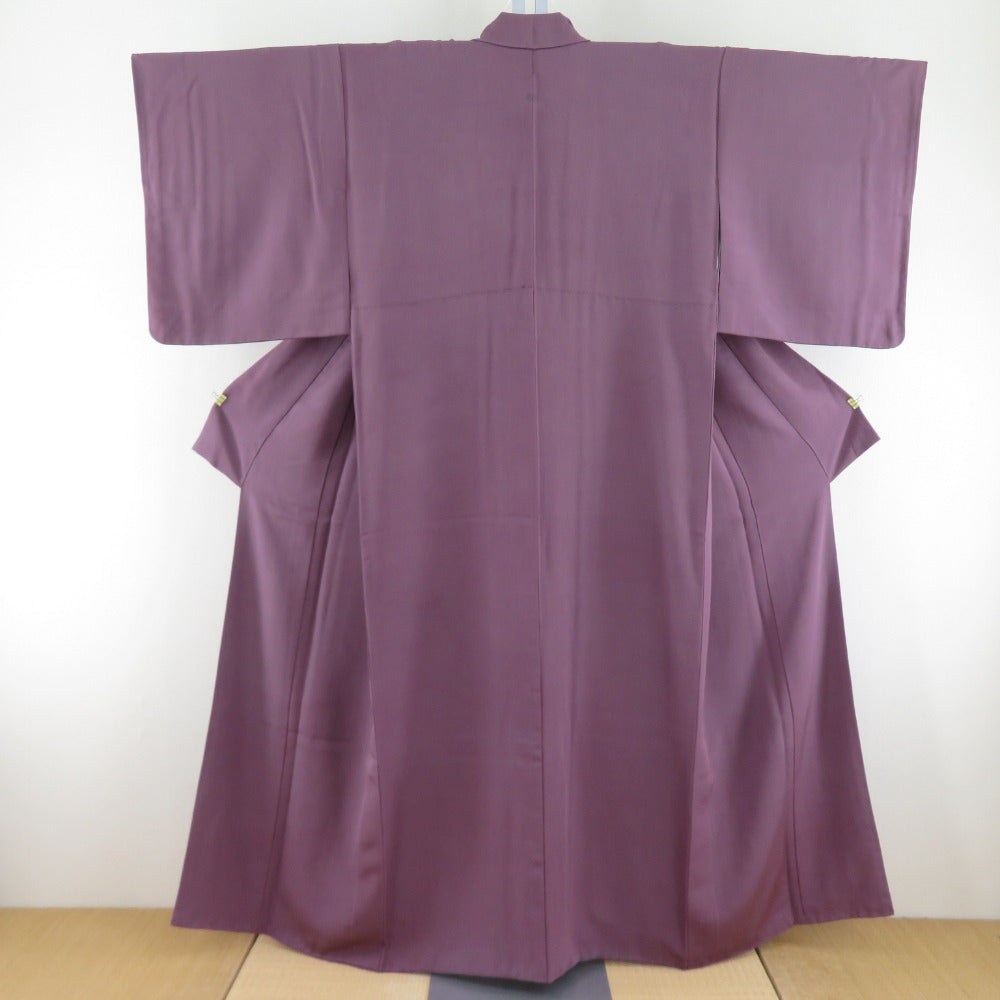 Color Solid Pure Silk Ancient Purple Lined Lined Collar One Crest Semi -Formal Tailoring Kimono Star Star 153cm