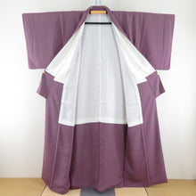 Load image into Gallery viewer, Color Solid Pure Silk Ancient Purple Lined Lined Collar One Crest Semi -Formal Tailoring Kimono Star Star 153cm