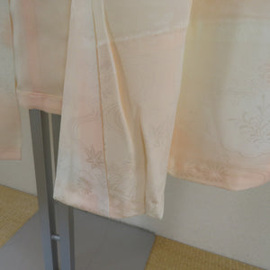 Kimono -lined kimono set of undergarment set long undergarment set white x orange x multicolor embroidery chrysanthemum pattern