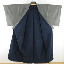 Load image into Gallery viewer, Male kimono Tsumugi Ensemble Lined gray green pure silk male men&#39;s men&#39;s tailoring kimono male casual height 144cm