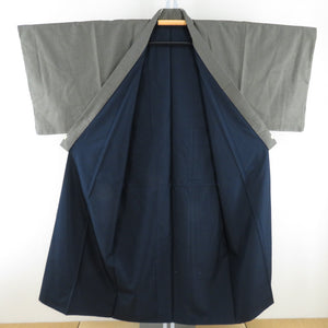 Male kimono Tsumugi Ensemble Lined gray green pure silk male men's men's tailoring kimono male casual height 144cm