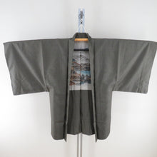 Load image into Gallery viewer, Male kimono Tsumugi Ensemble Lined gray green pure silk male men&#39;s men&#39;s tailoring kimono male casual height 144cm