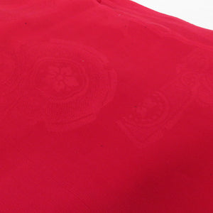 Request antique red silk fabric pure silk picture plate crest crested red kimono unambled Retro length 1100cm