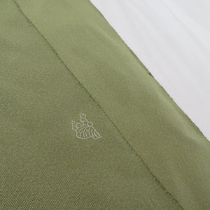 Visit Visit Visit Wearing Wander Fair Yuzen Dyeing Writers Introduction Pure Silk Bran Flower Green Kimono Shade Shaku Shaku Fabric Interpreted Product Length 1800cm