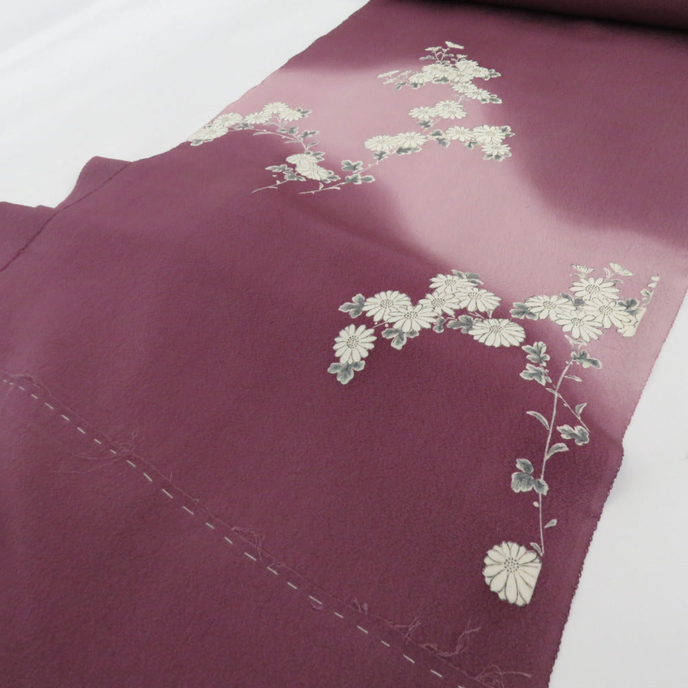 新品未使用　反物　　赤系　絹　正絹　絹100% 菊光 新品未使用 反物 赤系 絹 正絹 絹100% 菊光