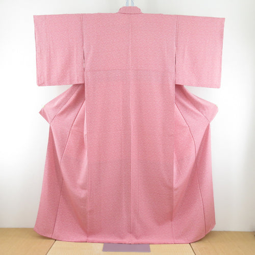 Komon fleet pattern lined collar pink color x white pure silk casual kimono tailoring up 160cm