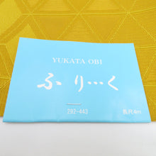 Load image into Gallery viewer, Yukata belt YUKATA OBI Furiku Kagoga Pattern 100% Mustard Color Hakama Below Half Belt Half -width Washed Washing Length 400cm