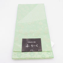 Load image into Gallery viewer, Yukata belt YUKATA OBI Furiku Umeo leaf pattern polyester 100% Light green color lame yarn yarn half -width half -width zone