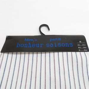 BONHEUR SAISONS Bonheur Saison Yukata Men's Yukata M size White striped pattern Cotton Shijira Weaving Summer Fireworks Festival Men -style