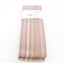 Load image into Gallery viewer, Corner 100 % cotton cotton cotton band Japanese made in Japan Pink beige x white gentleman men classic yukata band men&#39;s male kimono length 400cm