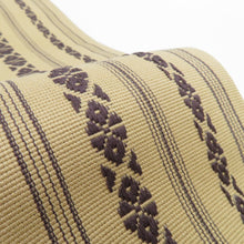 Load image into Gallery viewer, Corner 100 % cotton cotton cotton band Japanese made in Japan Donation Pattern × Dark brown men&#39;s classic yukata band men&#39;s male band kimono length 400cm