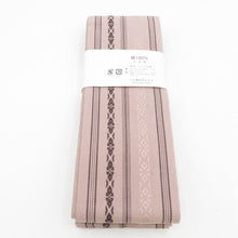 Load image into Gallery viewer, Corner 100 % cotton cotton cotton belt in Japan Donated Pink beige x dark brown gentlemen men&#39;s standard yukata belt men&#39;s male kimono length 400cm