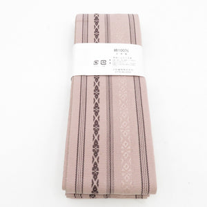 Corner 100 % cotton cotton cotton band Japanese made in Japan Pink beige x dark brown men's men's classic yukata belt men's male kimonos length 400cm