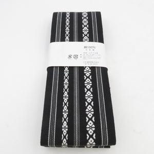 Corner 100 % cotton cotton cotton belt Japanese dedication pattern black × white gentleman men's classic yukata band men's kimono kimono length 400cm