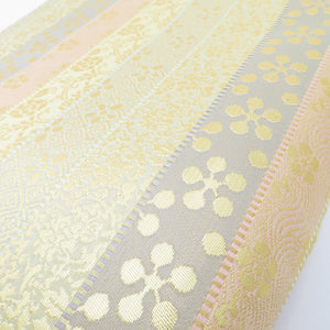 Japanese Bag Bag Kyoto Manli Koji Brocade Back Back Vertical Striped Tang Flowers Yellow Gold Handbag Tote Bag Subbag Outing Outing in Japan