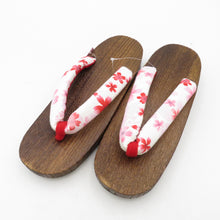 Load image into Gallery viewer, Clogs Yukata Kiri Clogs 24.0cm Ladies cherry blossom pattern nasal throat brown table casual women&#39;s footwear for women