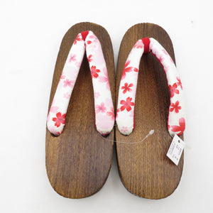 Clogs Yukata Kiri Clogs 24.0cm Ladies cherry blossom pattern nasal throat brown table casual women's footwear for women