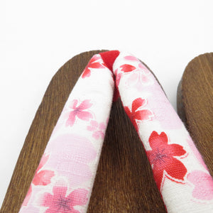 Clogs Yukata Kiri Clogs 24.0cm Ladies cherry blossom pattern nasal throat brown table casual women's footwear for women