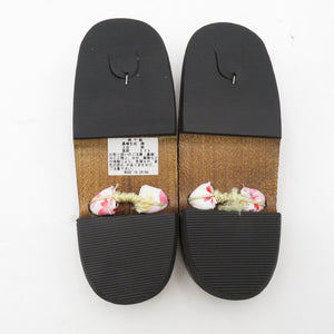 Clogs Yukata Kiri Clogs 24.0cm Ladies cherry blossom pattern nasal throat brown table casual women's footwear for women