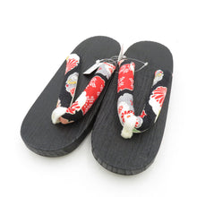 Load image into Gallery viewer, Clogs Yukata Kiri Clags 24.0cm Ladies Snow Rube Chrysanthemum Nin Black Stand Casual Women Footwear Summer