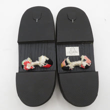 Load image into Gallery viewer, Clogs Yukata Kiri Clags 24.0cm Ladies Snow Rube Chrysanthemum Nin Black Stand Casual Women Footwear Summer