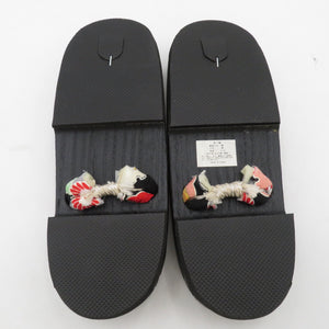 Clogs Yukata Kiri Clags 24.0cm Ladies Snow Rube Chrysanthemum Nin Black Stand Casual Women Footwear Summer