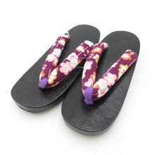 Load image into Gallery viewer, Clog Yukata Kiri Clogs 24.0cm Ladies Ume pattern Nin Black Stand Casual Casual Footwear Summer