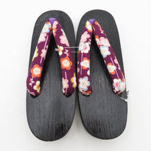 Load image into Gallery viewer, Clog Yukata Kiri Clogs 24.0cm Ladies Ume pattern Nin Black Stand Casual Casual Footwear Summer