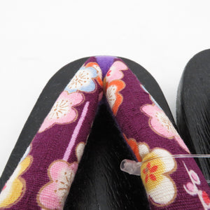 Clog Yukata Kiri Clogs 24.0cm Ladies Ume pattern Nin Black Stand Casual Casual Footwear Summer