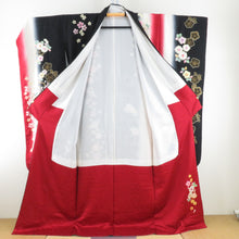 Load image into Gallery viewer, Kimono Silk Red x White x Black Gin -dori Tsuji Tsuji Popular Lined -collar Graduation Graduation Formal Tailoring Kimono Star Hall