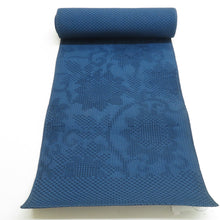 Load image into Gallery viewer, Nagoya obi -obi Polyester Summer Classes Blue Eight -dimensional Obi Hana Hanakusa Fabric Japanese Pattern Unonfigurated Product Length 440cm