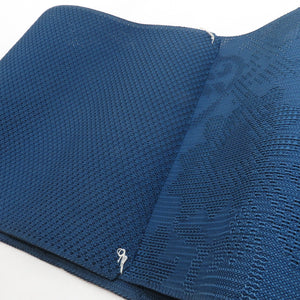 Nagoya obi -obi Polyester Summer Classes Blue Eight -dimensional Obi Hana Hanakusa Fabric Japanese Pattern Unonfigurated Product Length 440cm