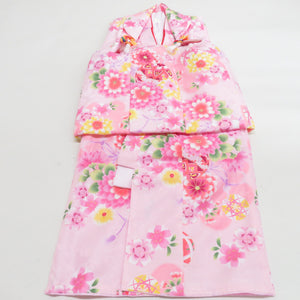 Kimono Girls Collection Set for Girls, Course, Caprician, Ujin, Sandals, Draw Strip, Hair Ornaments 6 points Pink Sakurakura Character Polyester 3 years old for girls 79cm