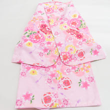 Load image into Gallery viewer, Kimono Girls Collection Set for Girls, Course, Caprician, Ujin, Sandals, Draw Strip, Hair Ornaments 6 points Pink Sakurakura Character Polyester 3 years old for girls 79cm