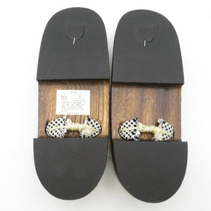 Clogs Yukata Kiri Clags 24.5cm Ichimatsu Nin Black and White Brown Ladies Casual Women's Footwear Summer