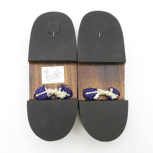 Clogs Yukata Kiri Clogs 24.5cm Ichimatsu Nin Purple Brown Brown Ladies Casual Women's Footwear Summer