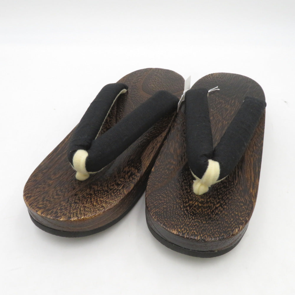 Clogs Yukata Kiri Clogs 24.5cm Nostrich Nostro Black Brown Ladies Casual Women's Footwear Summer