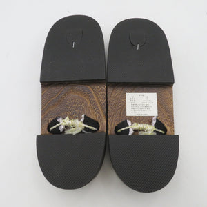 Clogs Yukata Kiri Clogs 24.5cm Nostrich Nostro Black Brown Ladies Casual Women's Footwear Summer