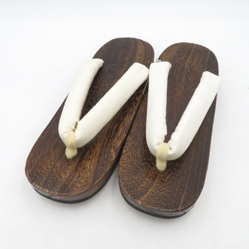 Clogs Yukata Kiri Clags 25.5cm Hempo Nin Ninoso White Brown Ladies Casual Women's Footwear Summer