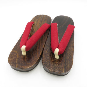 Clogs Yukata Kiri Clags 25.5cm Hempo Nin Ninoma Red Brown Ladies Casual Women's Footwear Summer