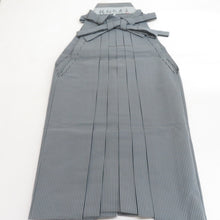 Load image into Gallery viewer, Sendai Paire Human National Treasure Kido Men&#39;s Light Hakama Pure Silk Approximately 92cm Gray Striped Purpose Men are dressed up